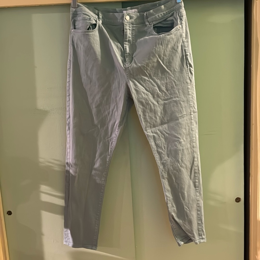 Loft, high rise skinny, green/teal —14